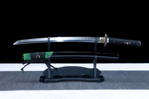 Damascus Folding Steel Clay Burning Blade Wakizashi Samurai Sword,Handmade Japanese Sword,Full Tang Katana loveyitadj