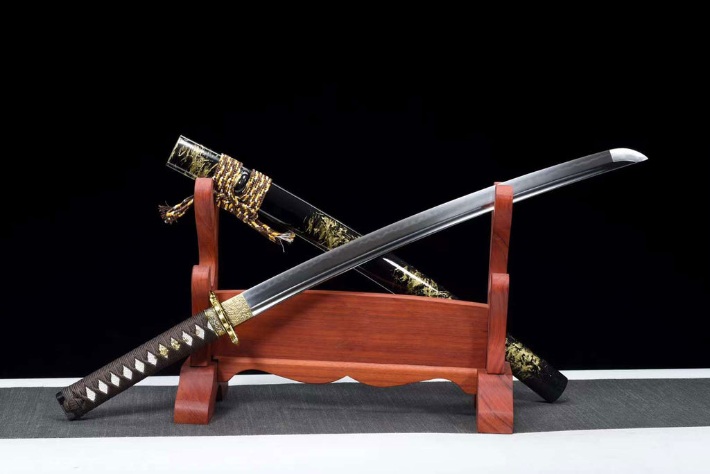 Samurai Sword Full Tang,T10 Steel Handmade Japanese Wakizashi Sword,Katana Real loveyitadj