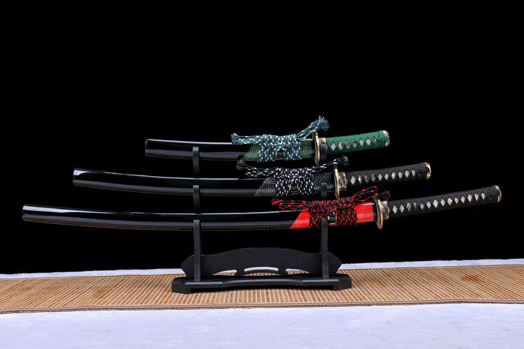 handmade samurai sword set,japanese katana,damascus folding steel sword set,full tang sword set loveyitadj