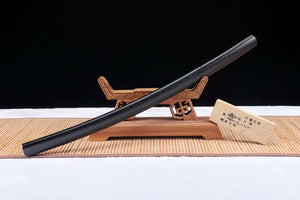 Handmade Sword,T10 Steel Katana Real,Full Tang Japanese Iaido Samurai Sword Black loveyitadj