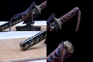 Handmade Samurai sword T10 Steel tanto Japanese Katana Small Kinfe Real loveyitadj