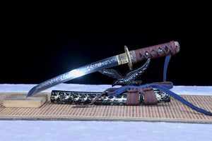 Handmade Samurai sword T10 Steel tanto Japanese Katana Small Kinfe Real loveyitadj