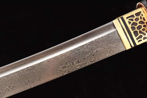 Handmade Japanese Katana Sword, T8 Folding Steel Samurai Sword,Clay Burning Blade Swords loveyitadj
