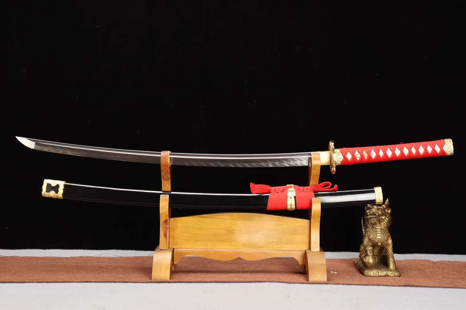 Burning Blade T10 Steel Tachi Sword,Handmade Japanese Katana,Dragon Samurai sword loveyitadj