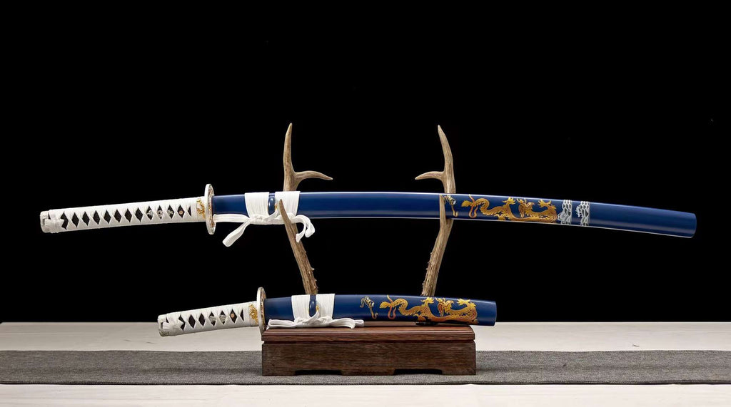 1090 steel sword set,japanese full tang sword,katana sword,handmade samurai sword set,dragon sword loveyitadj