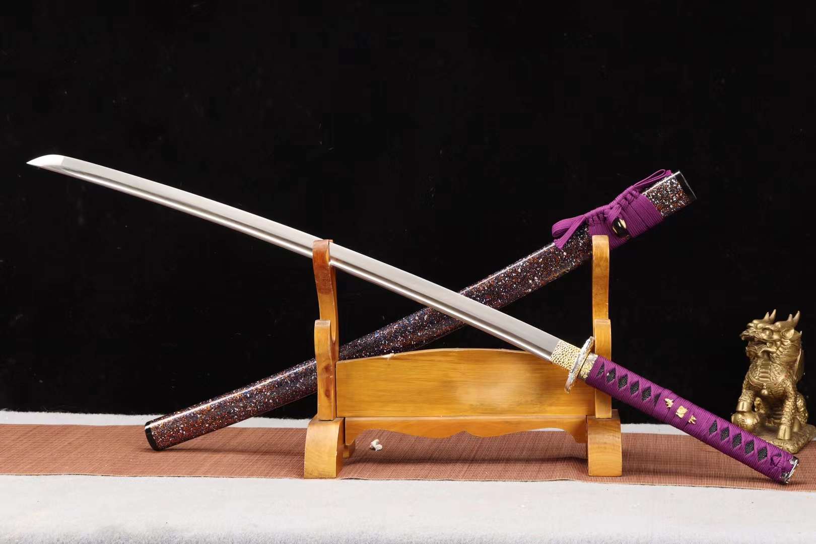 handmade samurai sword,1090 steel sword set,sword steel katana sword,samurai sword purple loveyitadj