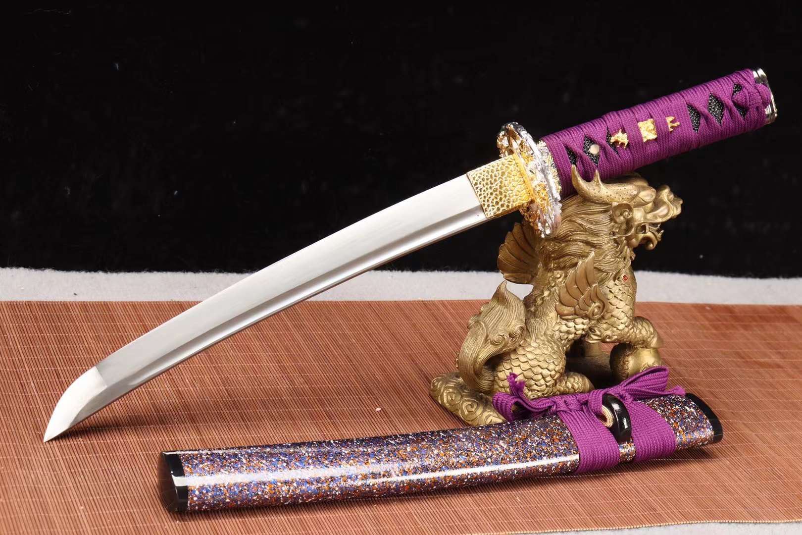 handmade samurai sword,1090 steel sword set,sword steel katana sword,samurai sword purple loveyitadj