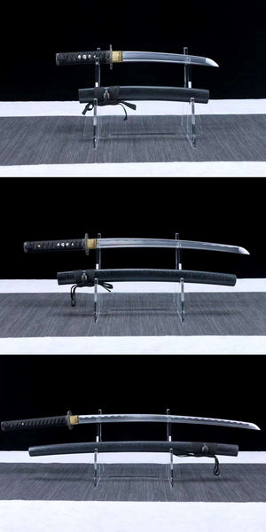 1045 steel samurai sword set,japanese katana black sword set,handmade full tang katana set loveyitadj