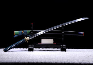Handmade T10 steel samurai sword, Japanese Iaido samurai sword T10 steel Damascus steel sword clay burnt blade sword loveyitadj