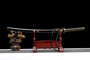 1045 carbon steel Japanese katana, carved dragon katana, black katana hansi sword