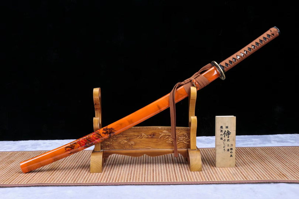 1090 steel handmade samurai sword full Tang sword real sword dragon katana hansi sword