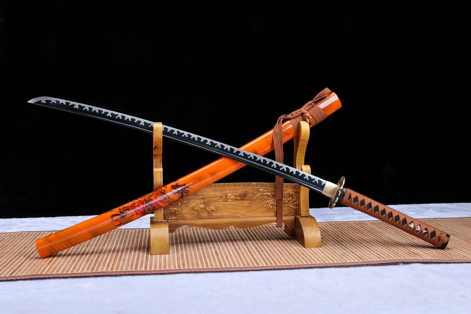 1090 steel handmade samurai sword full Tang sword real sword dragon katana hansi sword